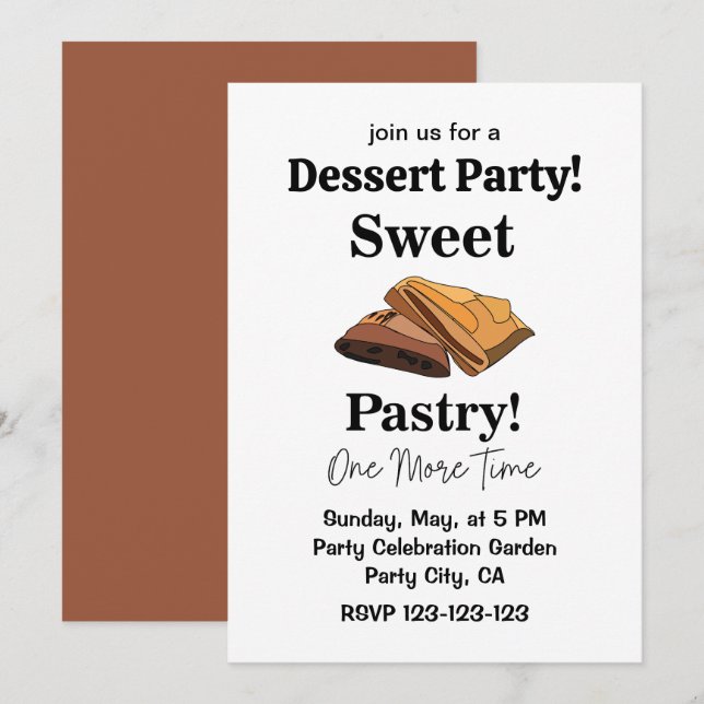 Baklava Sweet Pastry Dessert Party Invitation (Front/Back)