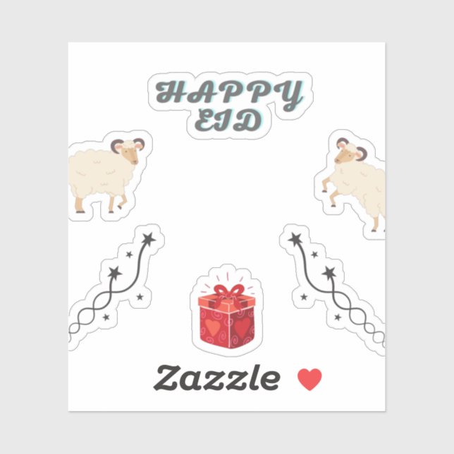 bakra eid- eid mubarak-Happy Eid Sticker (Sheet)