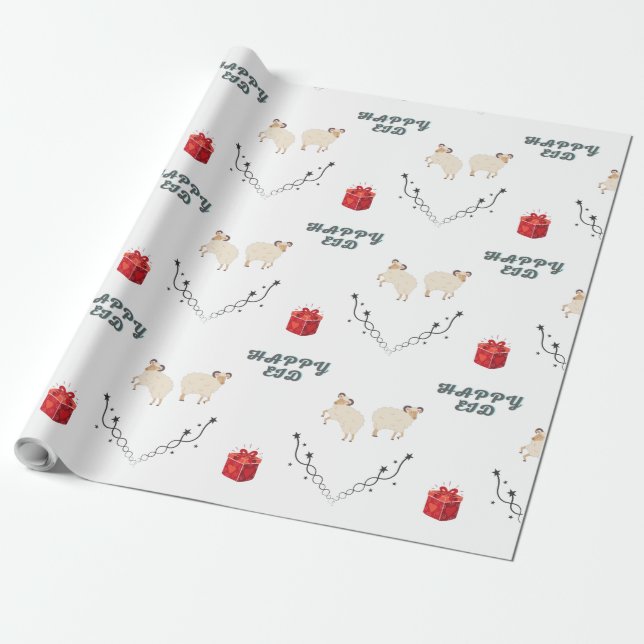 bakra eid- eid mubarak-Happy Eid Wrapping Paper (Unrolled)
