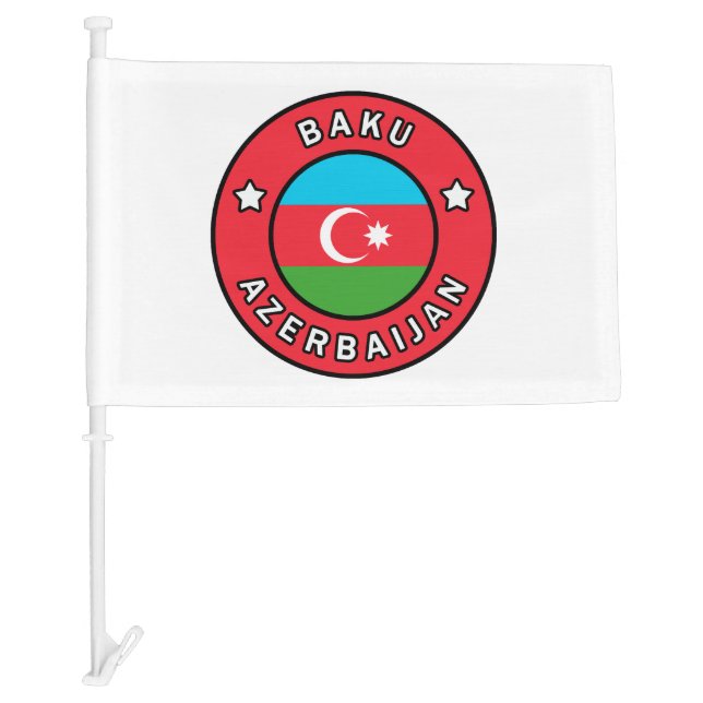 Baku Azerbaijan Car Flag (Front)