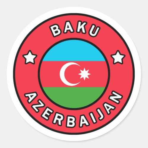 Baku Azerbaijan Classic Round Sticker
