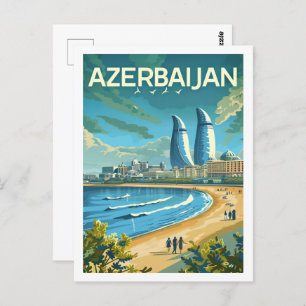 Baku Azrbaijan Vintage Famous Travel Place Postcard