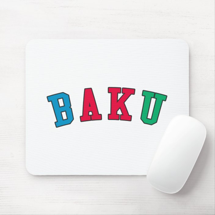 Baku in Azerbaijan National Flag Colors Mousepad