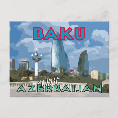 Baku Visit Azerbaijan Postcard