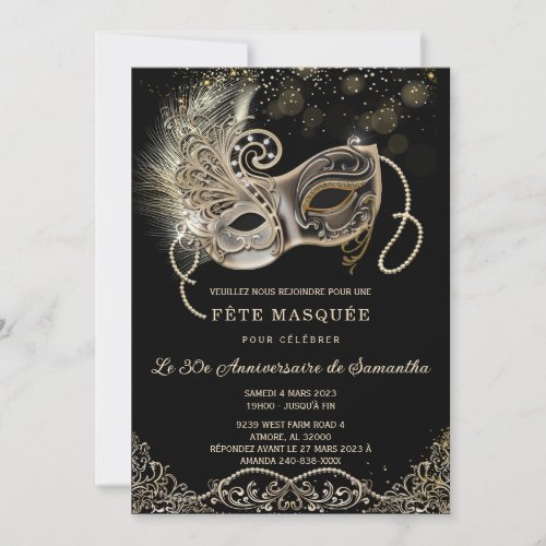 Bal Masquerade lgant Invitation