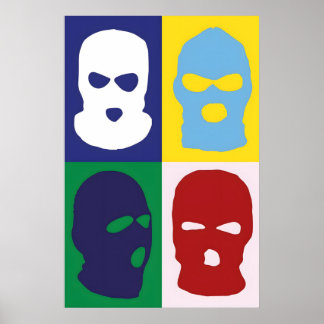 Balaclava Japanese Abstract Bauhaus Formula Modern Poster