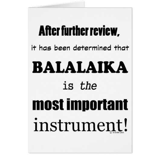 Balalaika Most Important Instrument (Front)