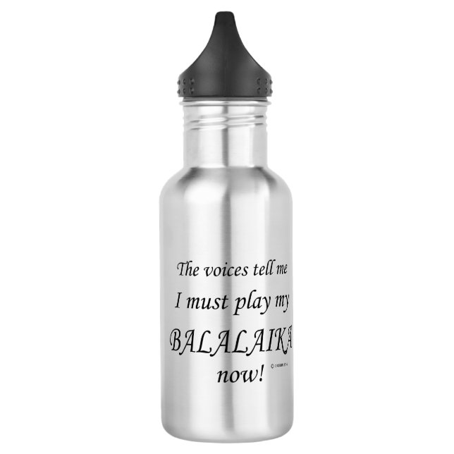 Balalaika Voices Say Must Play Stainless Steel Water Bottle (Left)