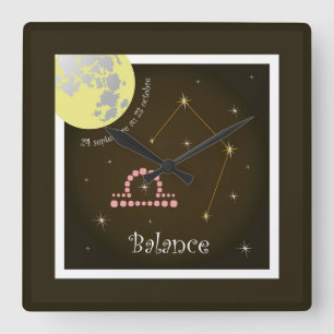 Balance 24 septembre at 23 octobre square wall clock
