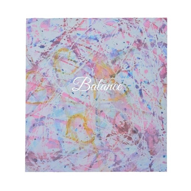 ​"Balance" Abstract Watercolor & Wax Resistance Notepad (Front)