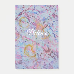 ​"Balance" Abstract Watercolor & Wax Resistance Post-it Notes