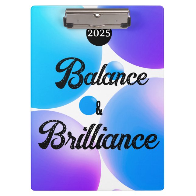 BALANCE and BRILLIANCE Spiral Notebook Clipboard (Front)