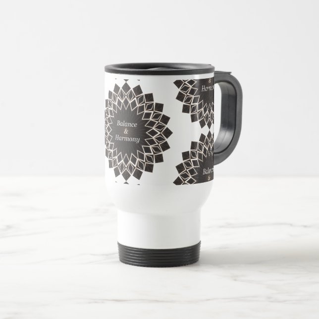 Balance and Harmony mandala Travel Mug (Front Right)
