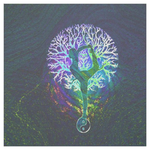 Balance and Harmony Yoga Tree Fabric