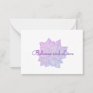 Balance and Love: Hand-Drawn Floral Affirmation Note Card