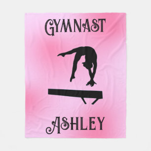 Balance Beam Pink Blush Gymnast Fleece Blanket