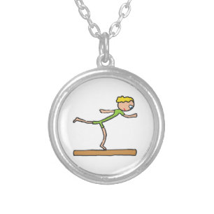 Balance Beam Silver Plated Necklace