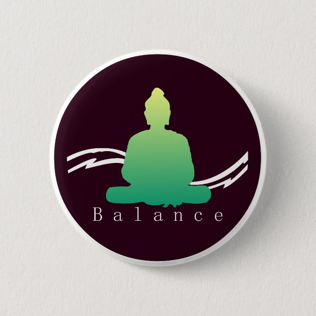 "Balance" Beautiful Buddha. Button (Front)
