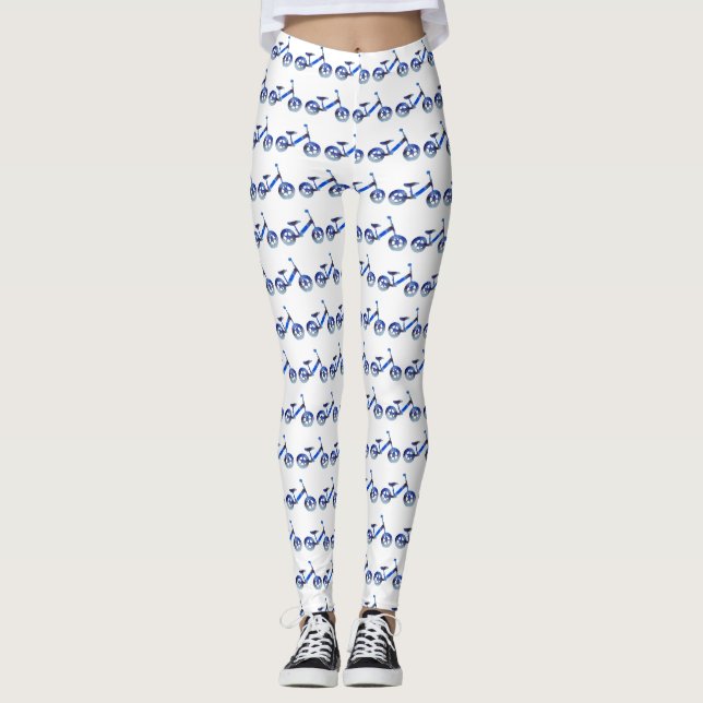Balance Bike Watercolor Art Leggings (Front)
