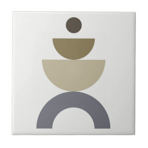 Balance - colorful Mid Century geometric shapes Ceramic Tile