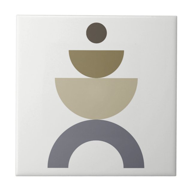 Balance - colorful Mid Century geometric shapes Ceramic Tile (Front)