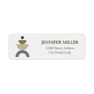 Balance - colorful Mid Century geometric shapes Label
