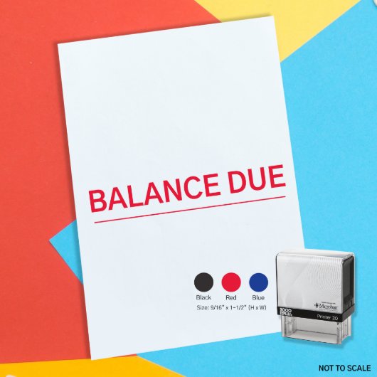 Balance Due Office Self Inking Rubber Stamp (Front)