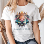 "Balance is Bliss" Vintage Colorful Lotus Flower T-Shirt<br><div class="desc">Find your inner peace with the "Balance is Bliss" Vintage Colorful Lotus Flower T-Shirt. Featuring a beautifully detailed lotus flower in vibrant, soothing colors, this design symbolizes balance, serenity, and spiritual growth. The vintage-inspired style combines soft tones and earthy hues, making it a perfect addition to any boho or mindful...</div>