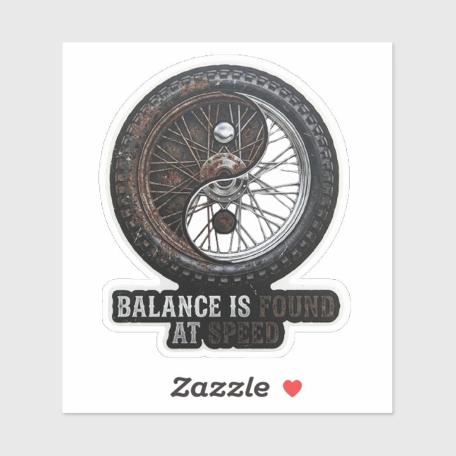 Balance Is Found At Speed Yin Yang Sticker (Sheet)