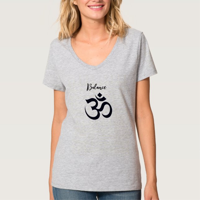 Balance Om Yoga Symbol T-Shirt (Front)