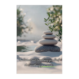 Balance Quote Zen Stone Art Inspirational Wellnes