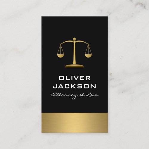 Balance Scales Gold Trim Business Card