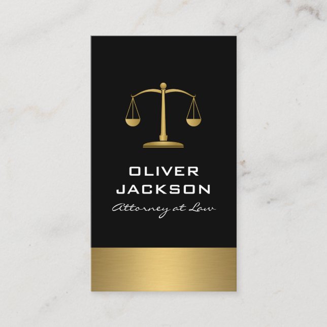 Balance Scales Gold Trim Business Card (Front)
