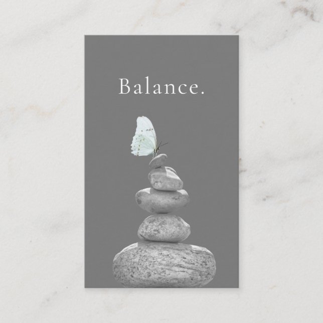 Balance Stones Life Coach Yoga instructor Health Business Card (Front)