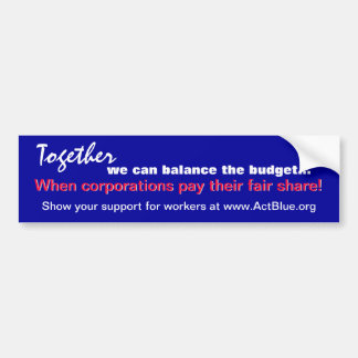 Balance the budget (corporations) sticker