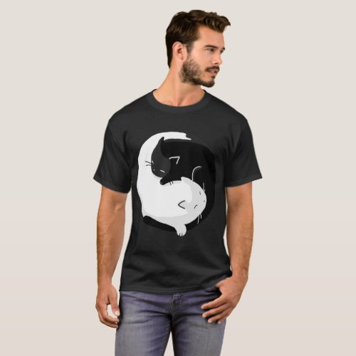 Balance Yang_yin Cats T_Shirt