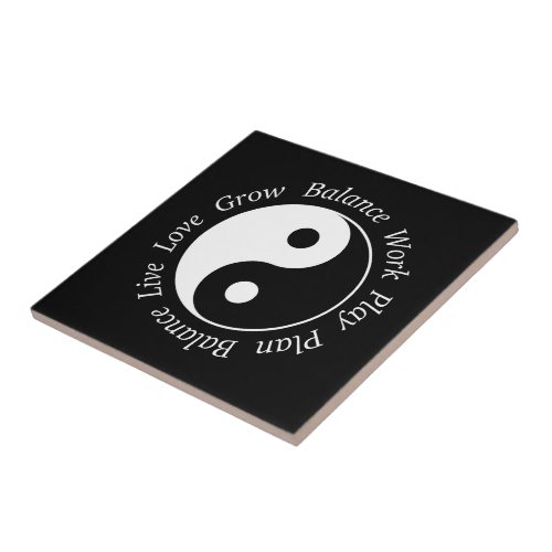 Balance Yin Yang Symbol Ceramic Tile
