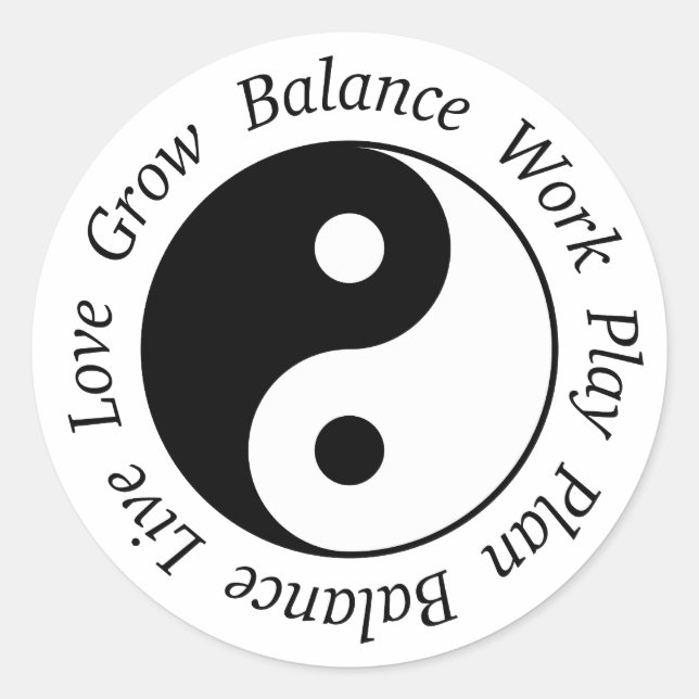Balance Yin Yang Symbol Classic Round Sticker (Front)