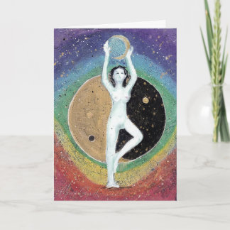 Balance Yin Yoga Universe Chakra Maureen Girard Thank You Card