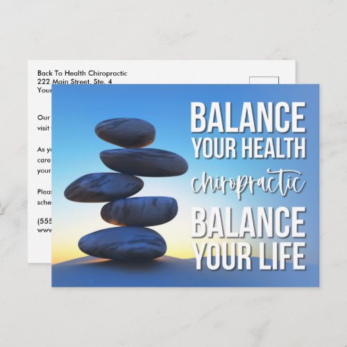 Balance Your Health & Life Chiropractic Recall Postcard