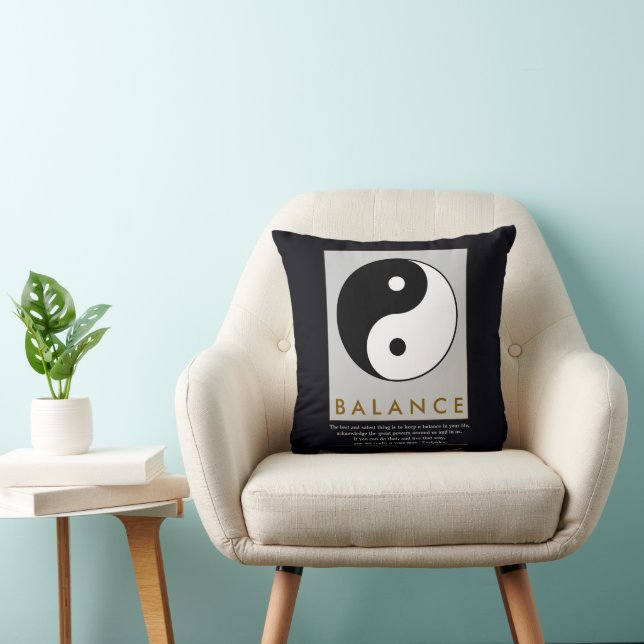 Balance zen yin yang throw pillow (Chair)