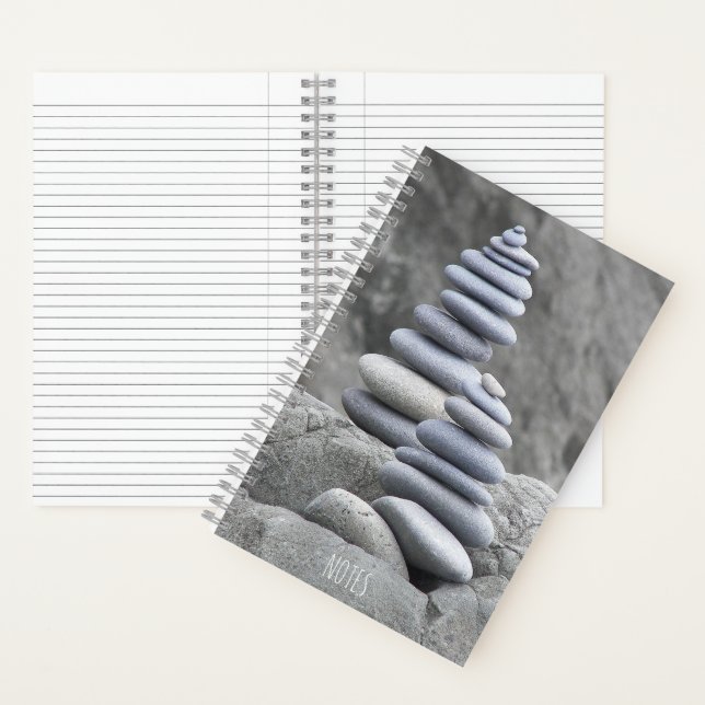 Balanced Beach Pebbles Rock Cairns Notebook (Inside)