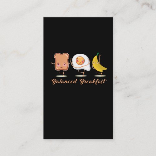 Balanced Breakfast Toast Egg Banana Healthy Food Business Card