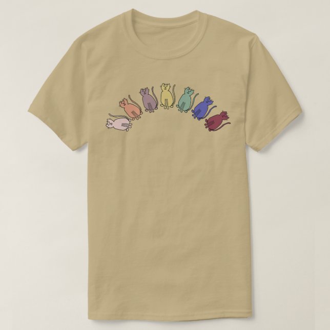 Balanced Cats Rainbow Animals T-Shirt (Design Front)