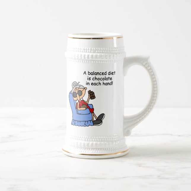 Balanced Chocolate Diet Beer Stein (Right)