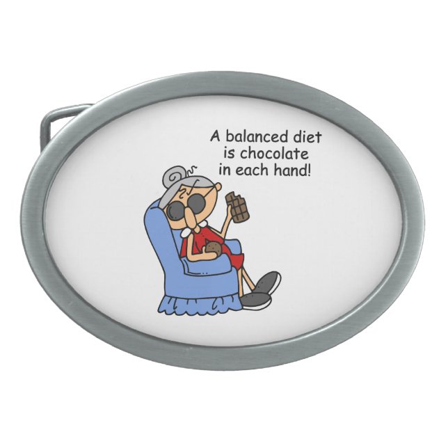 Balanced Chocolate Diet Belt Buckle (Front)