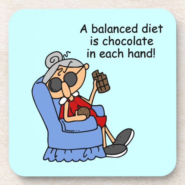 Balanced Chocolate Diet Beverage Coaster (Front)