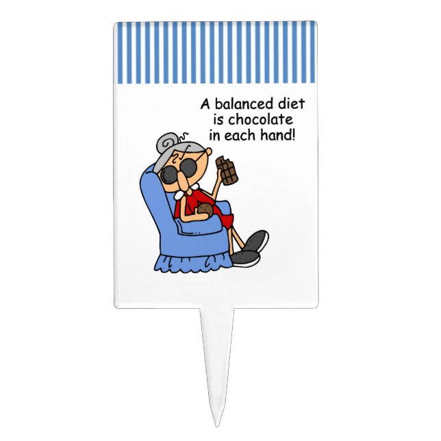 Balanced Chocolate Diet Cake Topper (Front)