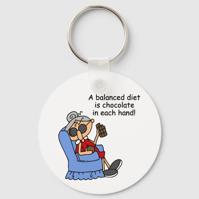 Balanced Chocolate Diet Keychain (Front)
