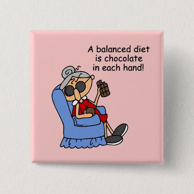 Balanced Chocolate Diet Pinback Button (Front)
